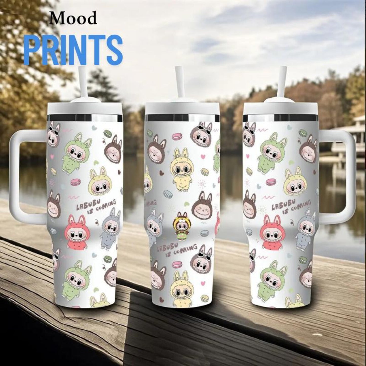 Tumblr Bottle Steel , Mood Prints, Labbubu,