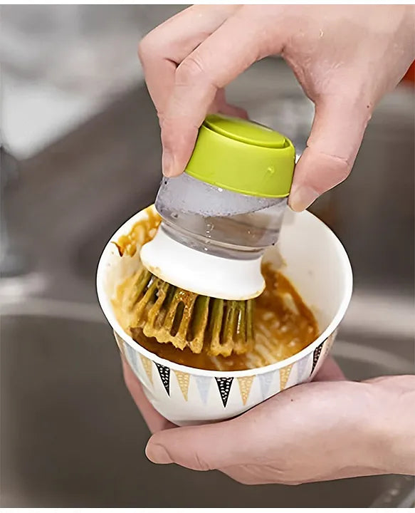 Plastic Cleaning Brush with Soap Dispenser for Kitchen, Sink,