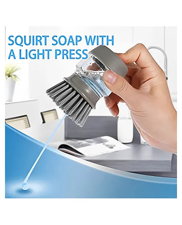 Plastic Cleaning Brush with Soap Dispenser for Kitchen, Sink,
